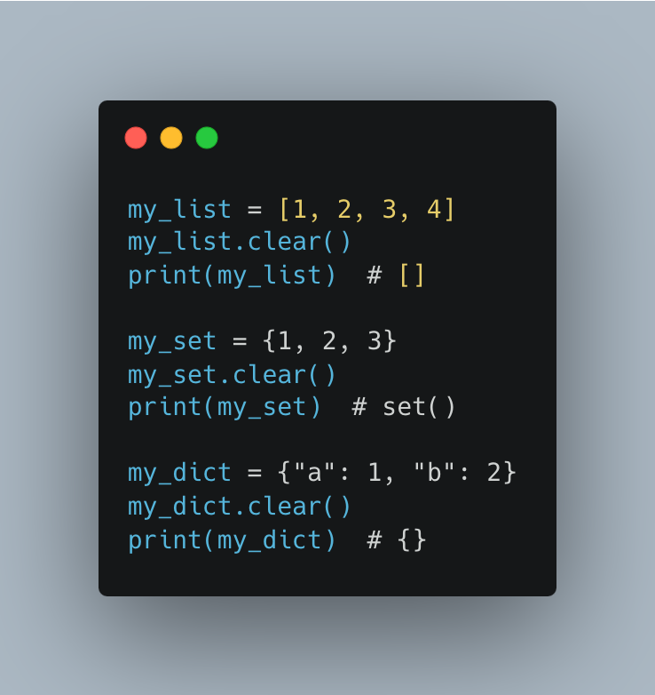 How to Quickly Remove All Elements from a Data Structure in Python ...